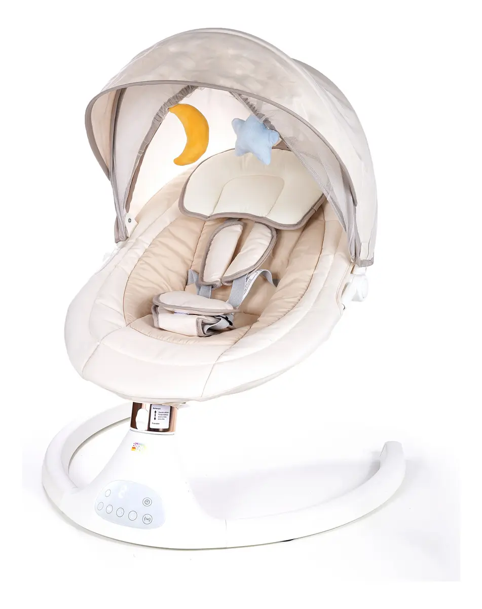 Cadeira de descanso e balanço bebê musical automático branco liso